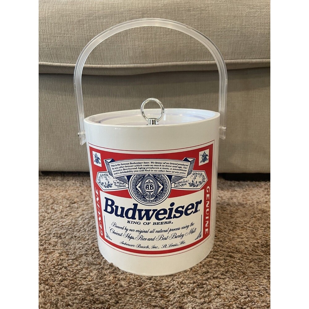 vintage Budweiser vinyl-wrapped insulated ice bucket